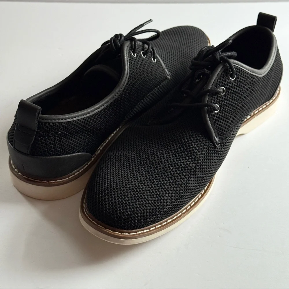 J. Ferrar Black McKinley Mesh Fabric Lace Loafers Shoes Mens Size 8.5M